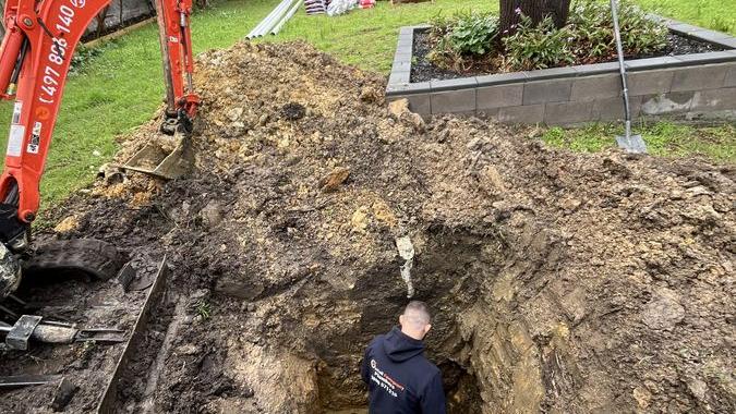 Outdoor drain pipework and drainage access, Carrum Downs